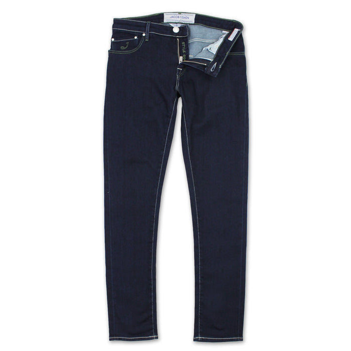 Jacob Cohen - J696 Comf Green Badge Jeans in Dark Wash - Nigel Clare