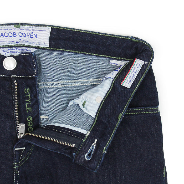 Jacob Cohen - J696 Comf Green Badge Jeans in Dark Wash - Nigel Clare