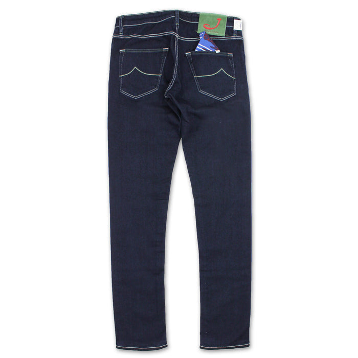 Jacob Cohen - J696 Comf Green Badge Jeans in Dark Wash - Nigel Clare