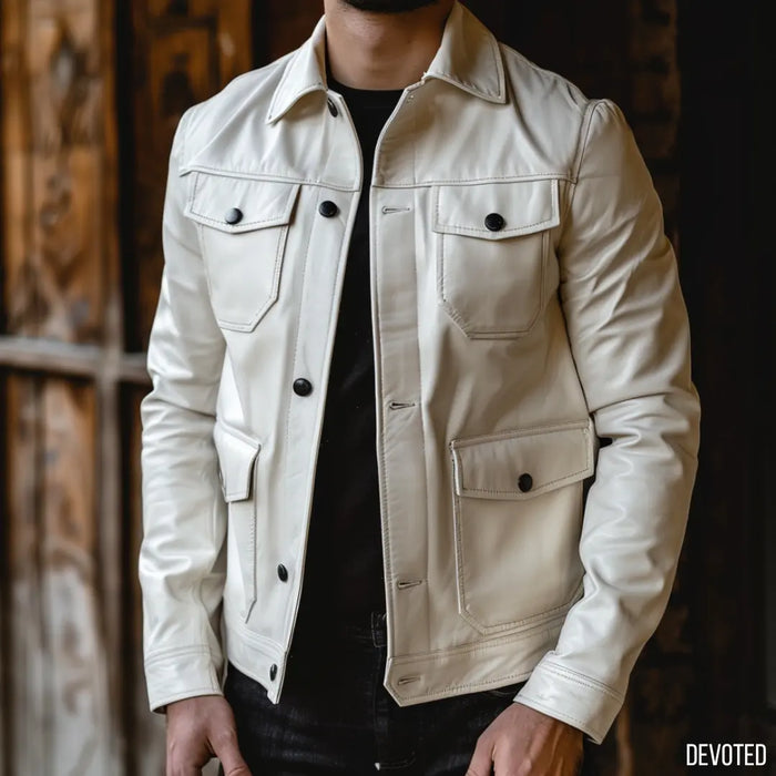 Javelin Jacket White - Nappa Leather