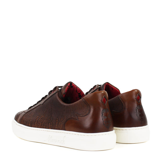 Jeffery West - Apolo Grain Leather Trainers in Brown - Nigel Clare