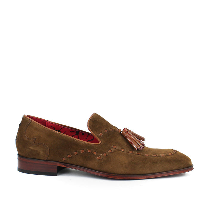 Jeffery West - Soprano Velour Tassel Loafers in Cognac - Nigel Clare