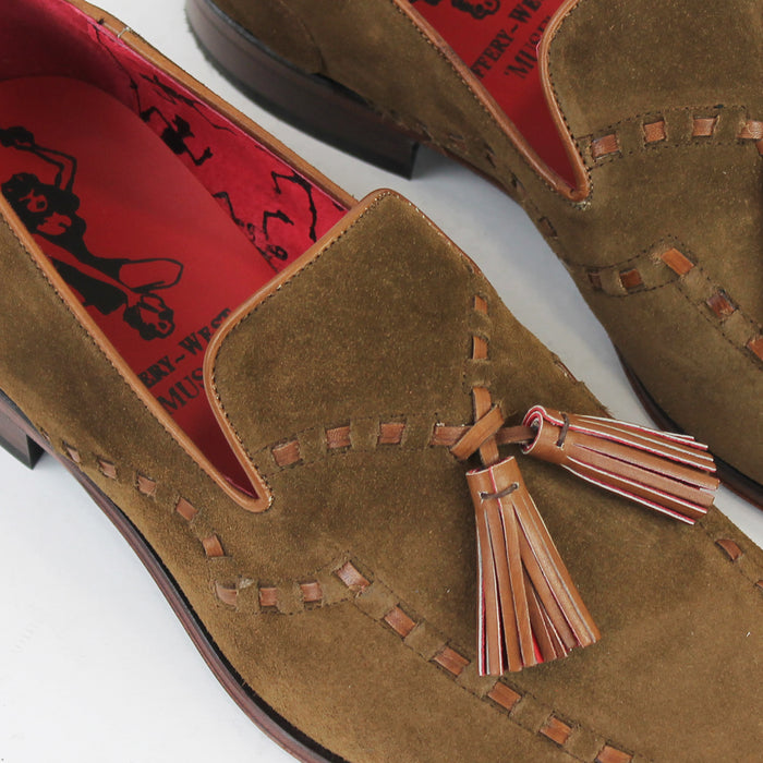 Jeffery West - Soprano Velour Tassel Loafers in Cognac - Nigel Clare