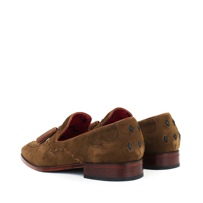 Jeffery West - Soprano Velour Tassel Loafers in Cognac - Nigel Clare