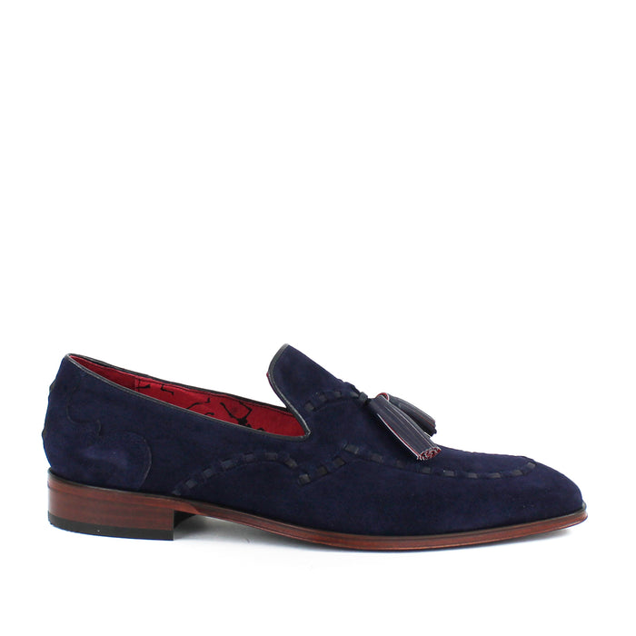 Jeffery West - Soprano Velour Tassel Loafers in Navy - Nigel Clare