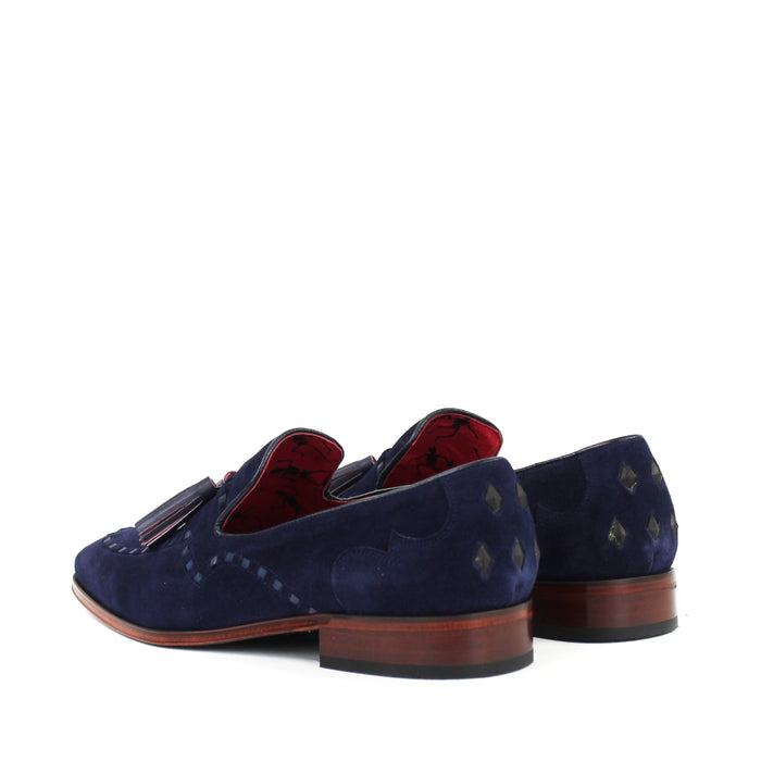 Jeffery West - Soprano Velour Tassel Loafers in Navy - Nigel Clare
