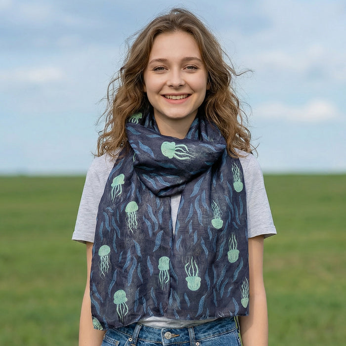Jemima the Jellyfish Scarf (50x180cm) - Exclusive Design