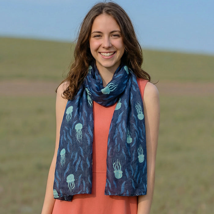 Jemima the Jellyfish Scarf (50x180cm) - Exclusive Design