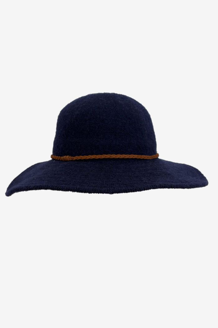 Jendi Navy Wide Rim Floppy Hat