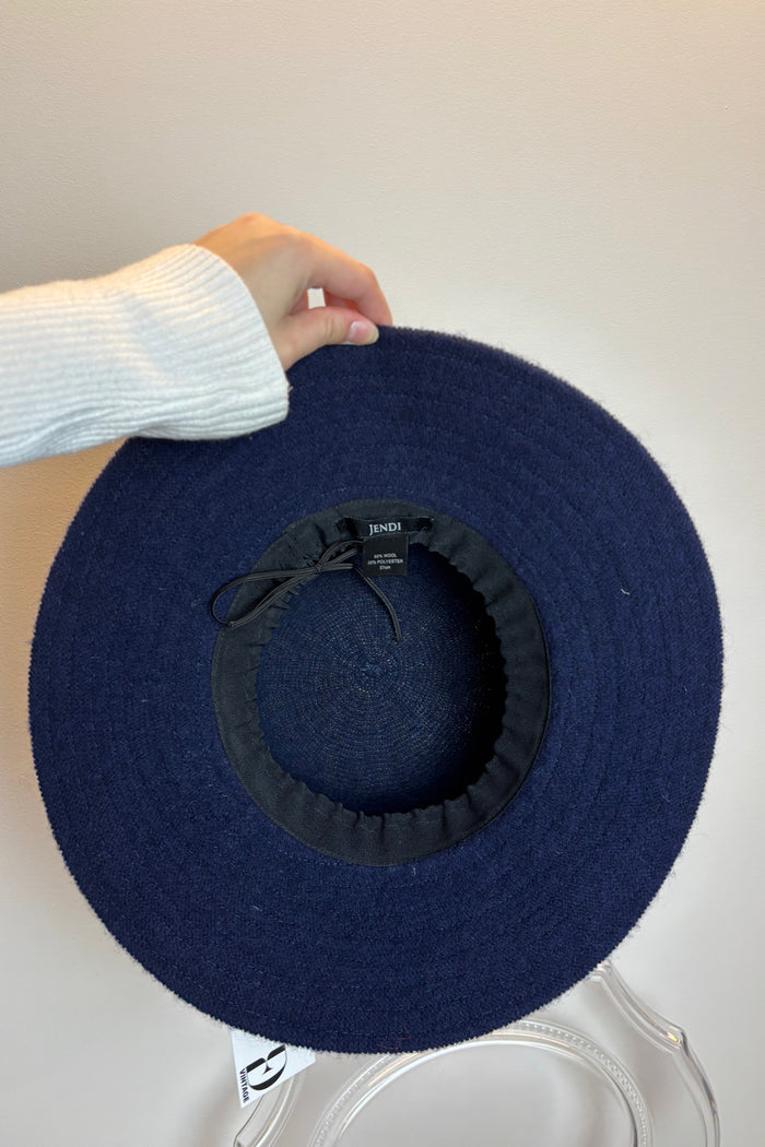 Jendi Navy Wide Rim Floppy Hat image 1