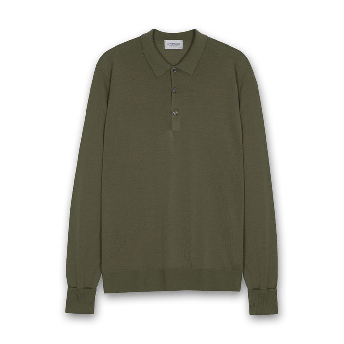 John Smedley - Cotswold Knit Polo in Mansfield Green - Nigel Clare
