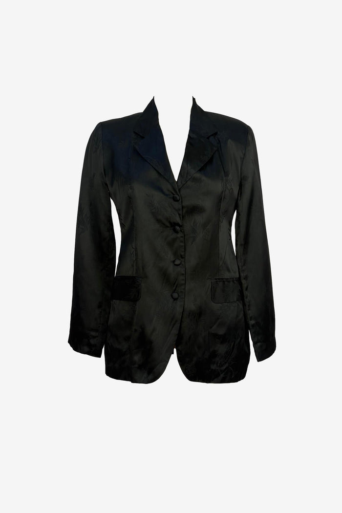 Johnny Dexter 1980 Black Rayon Tuxedo Jacket