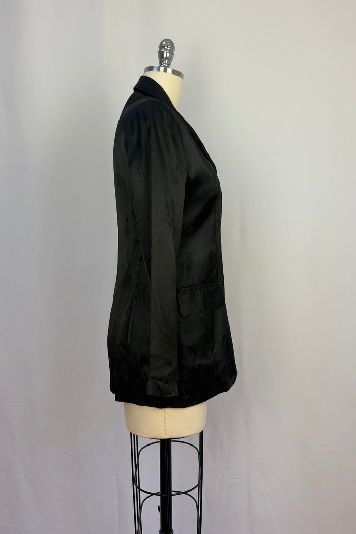 Johnny Dexter 1980 Black Rayon Tuxedo Jacket