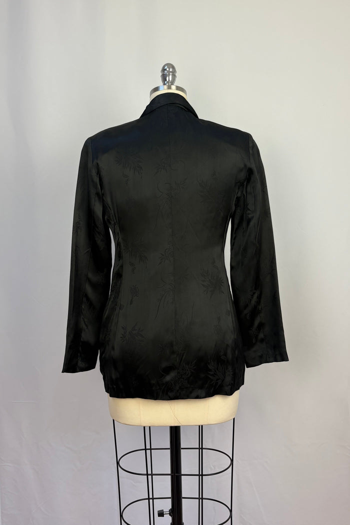 Johnny Dexter 1980 Black Rayon Tuxedo Jacket