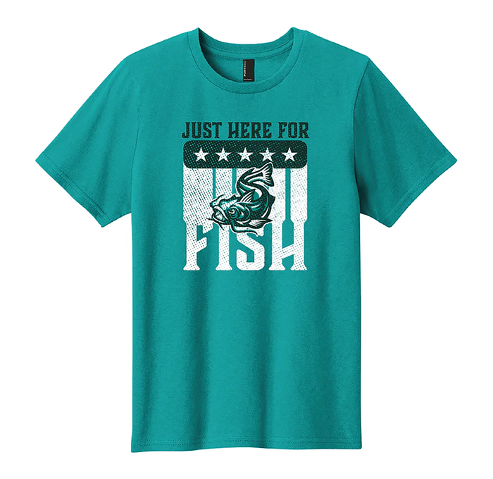 Just Here For Fish Youth Tee - Teal