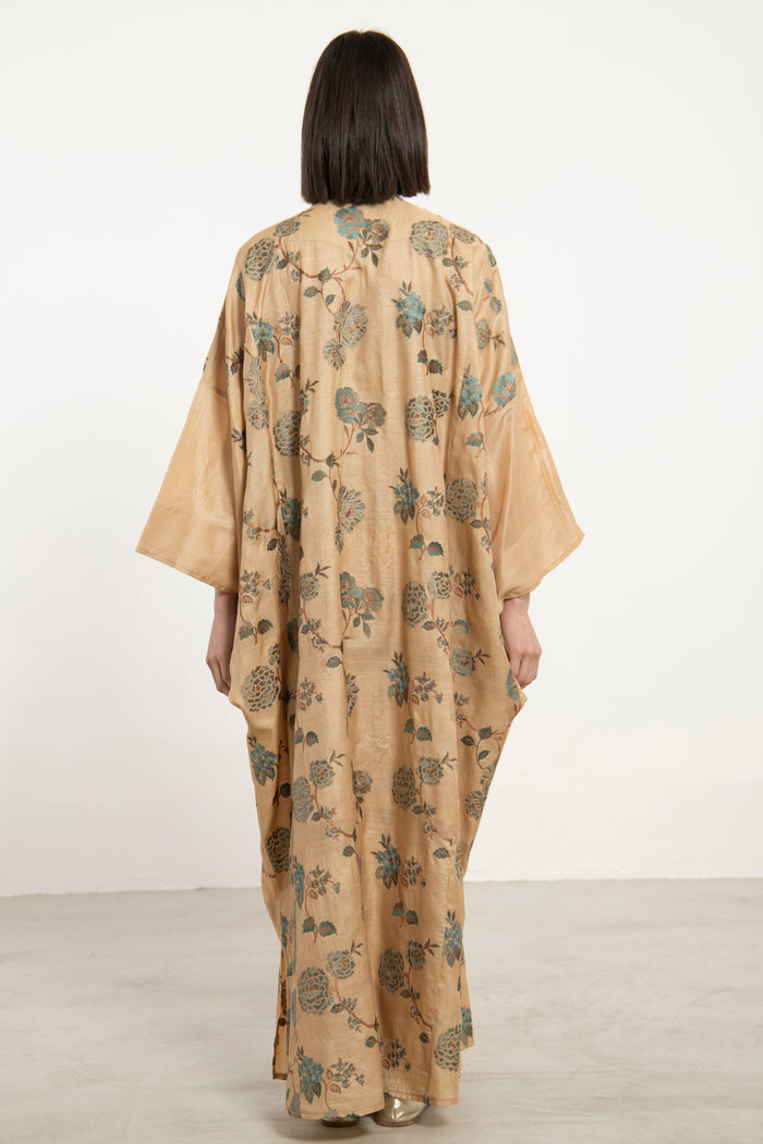 Kawthar Silk Embroidered Blue Gown