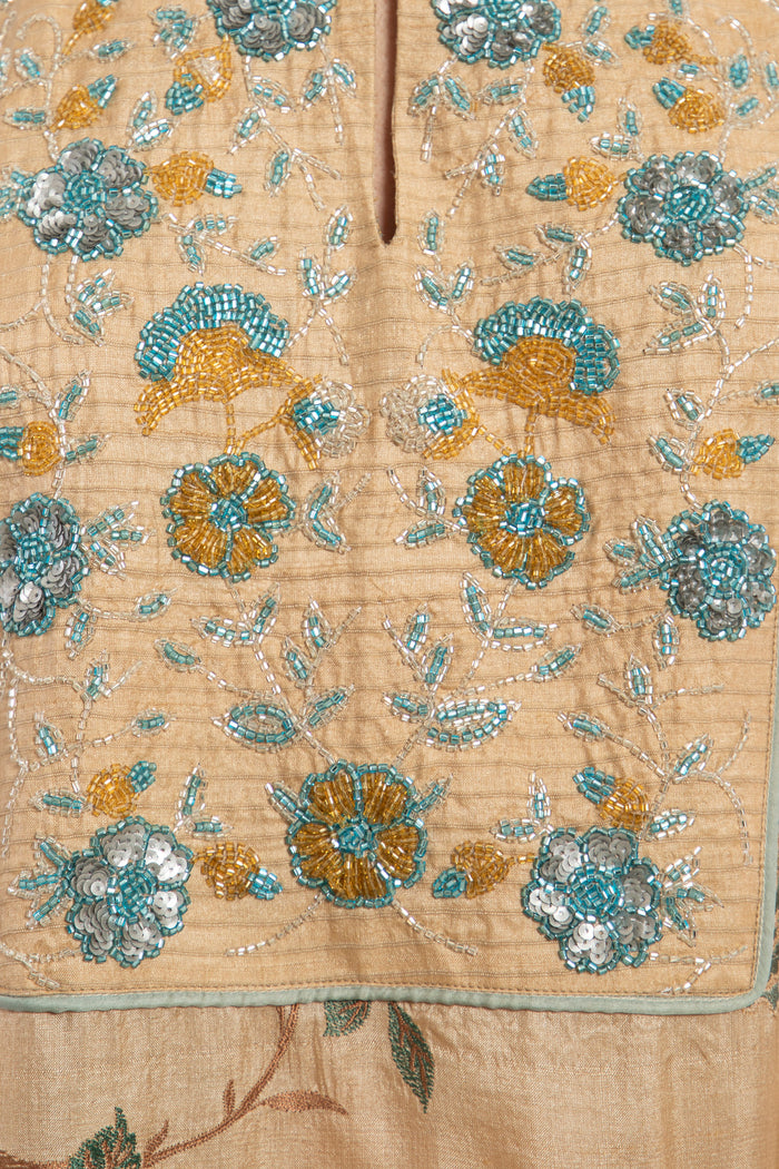 Kawthar Silk Embroidered Blue Gown