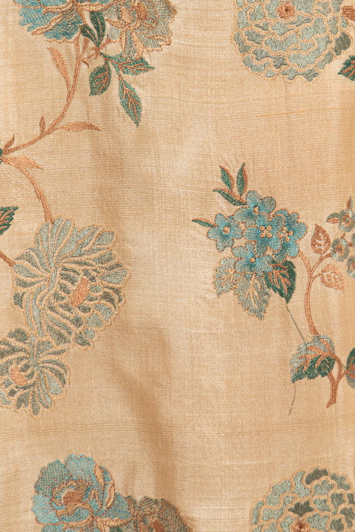 Kawthar Silk Embroidered Blue Gown