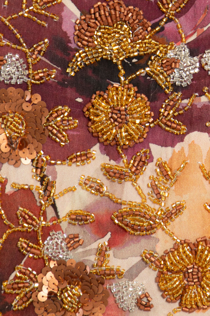 Kawthar Silk Embroidered Floral Gown
