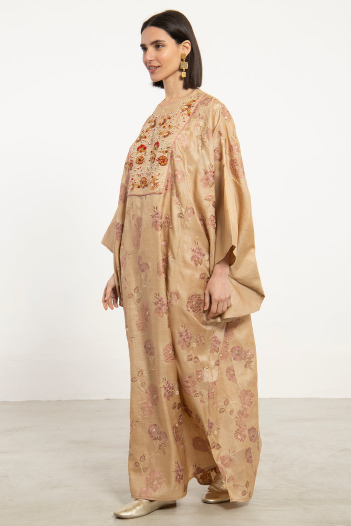 Kawthar Silk Embroidered Pink Gown