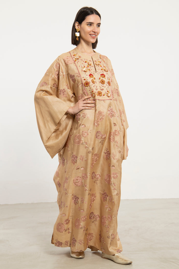 Kawthar Silk Embroidered Pink Gown