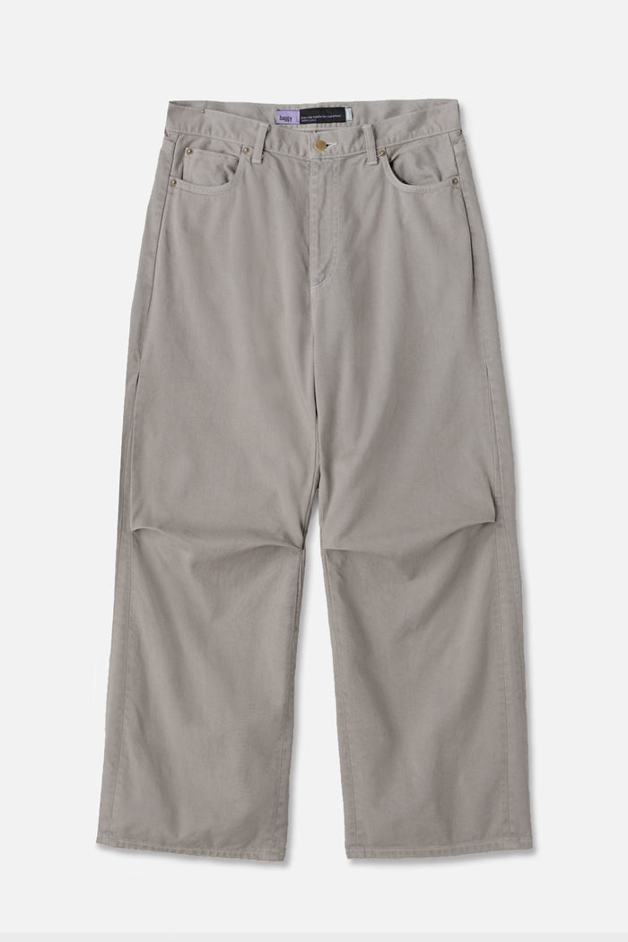 Knee Pleated Baggy Pants - Over-dyed Gray