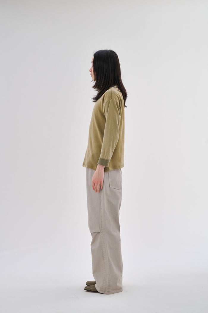 Knee Pleated Baggy Pants - Over-dyed Gray