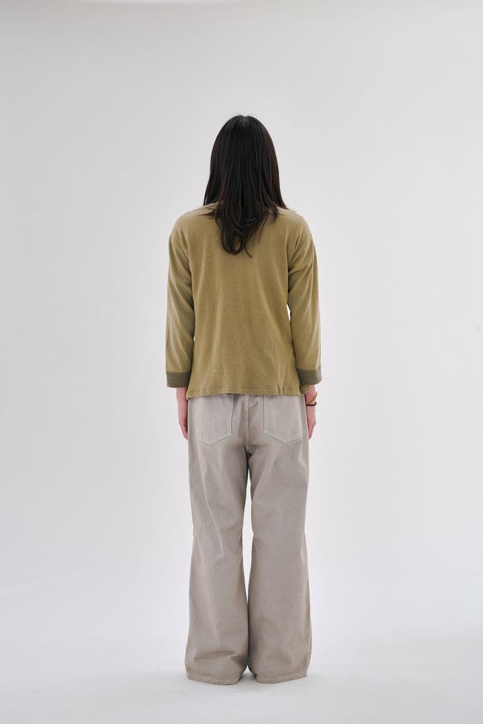 Knee Pleated Baggy Pants - Over-dyed Gray