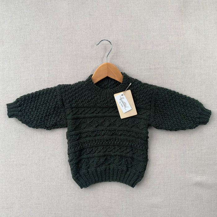 Knitted by Nana Basil Jumper- Deep Olive