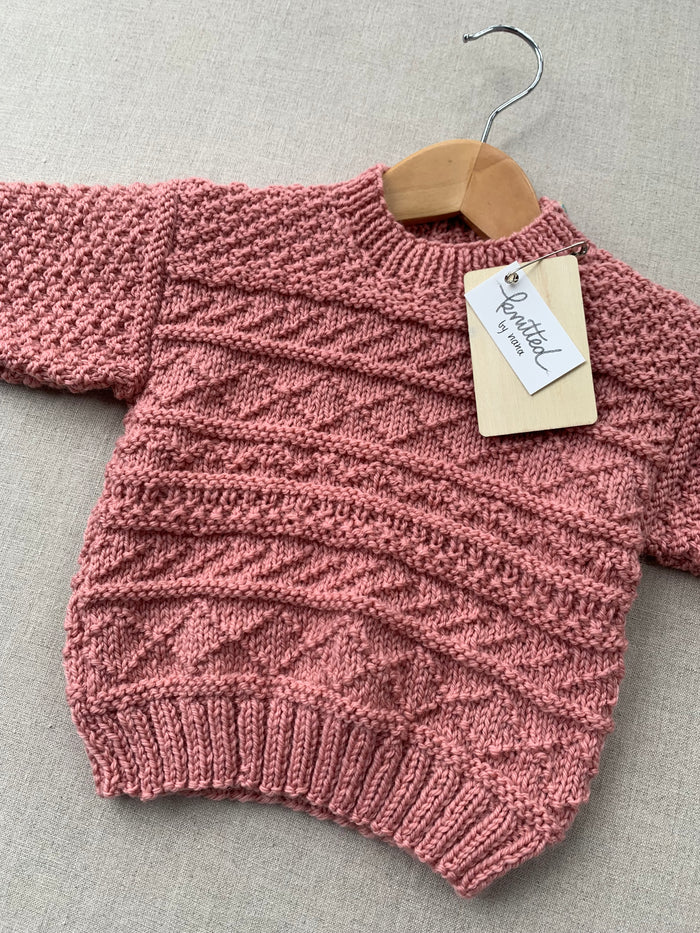 Knitted by Nana Basil Jumper- Rose Petals
