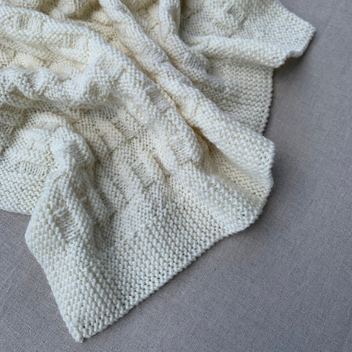 Knitted By Nana Billy Blanket Cream 600 x 470mm