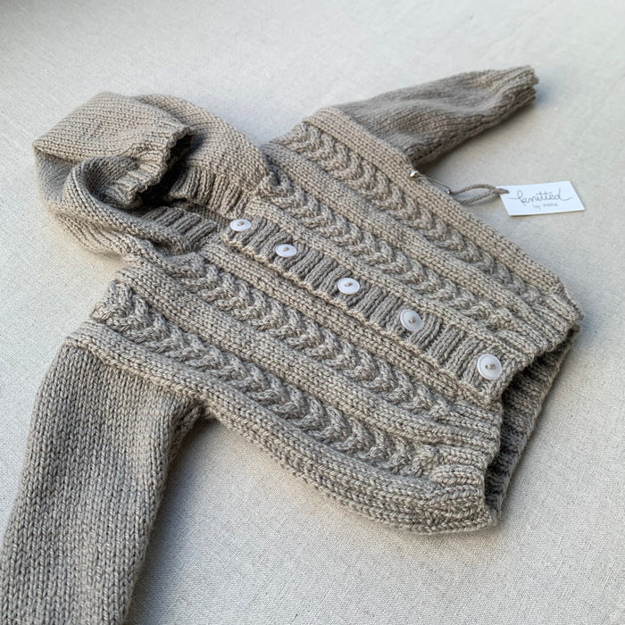 Knitted by Nana Cardigan With Hood - Koala