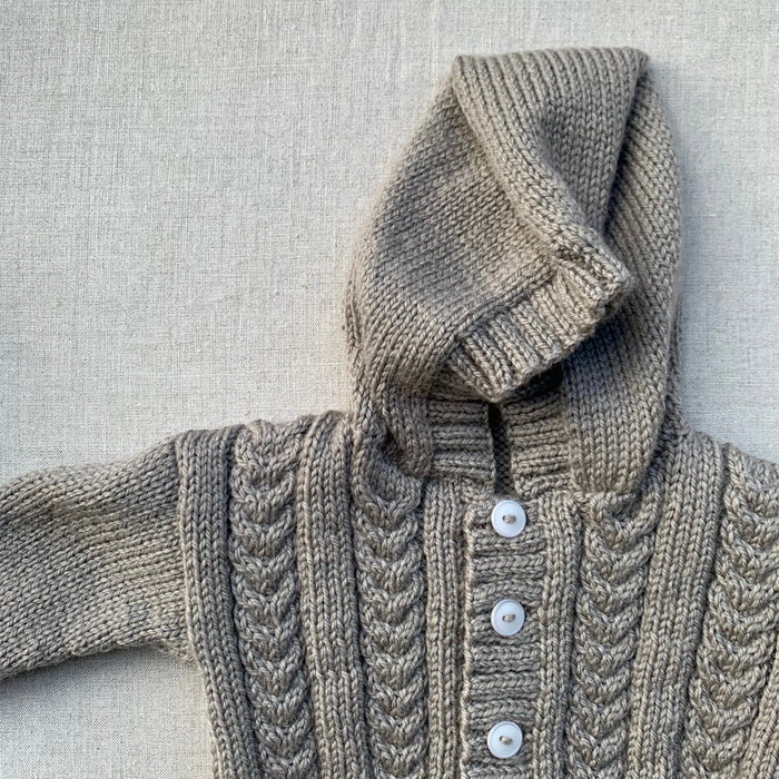 Knitted by Nana Cardigan With Hood - Koala