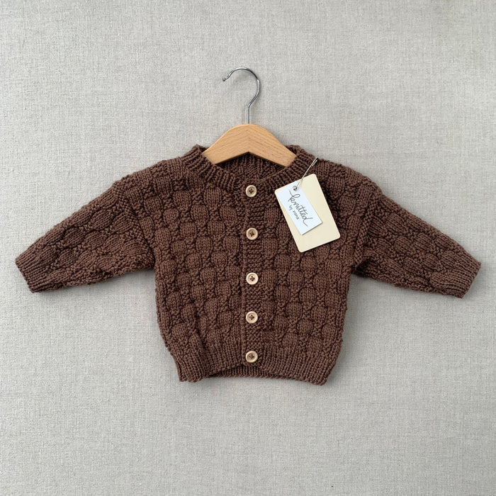 Knitted by Nana Luke Cardigan -  Mocha Mousse