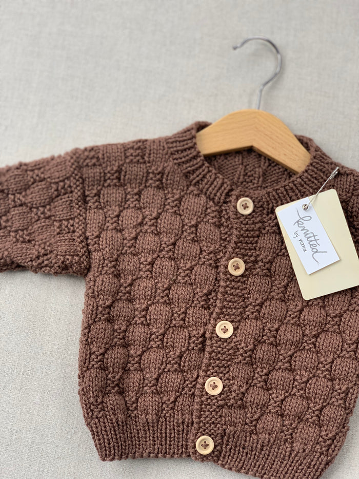 Knitted by Nana Luke Cardigan -  Mocha Mousse