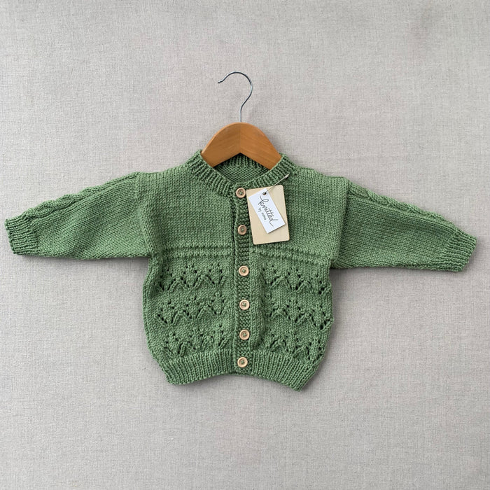 Knitted by Nana Michael Cardigan - Soft Jade