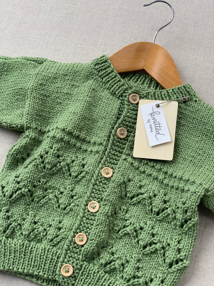 Knitted by Nana Michael Cardigan - Soft Jade