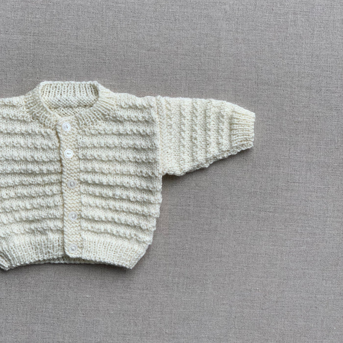 Knitted by Nana Tommy Cardigan Cream