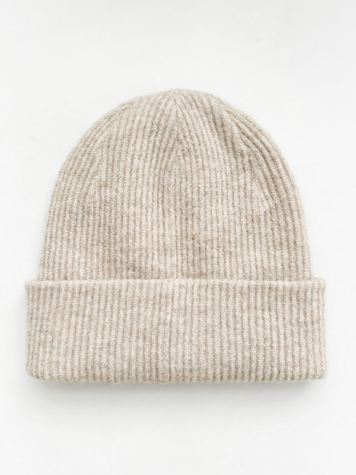 Label Knitted Beanie - Toasted Taupe