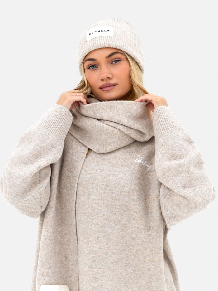 Label Knitted Beanie - Toasted Taupe