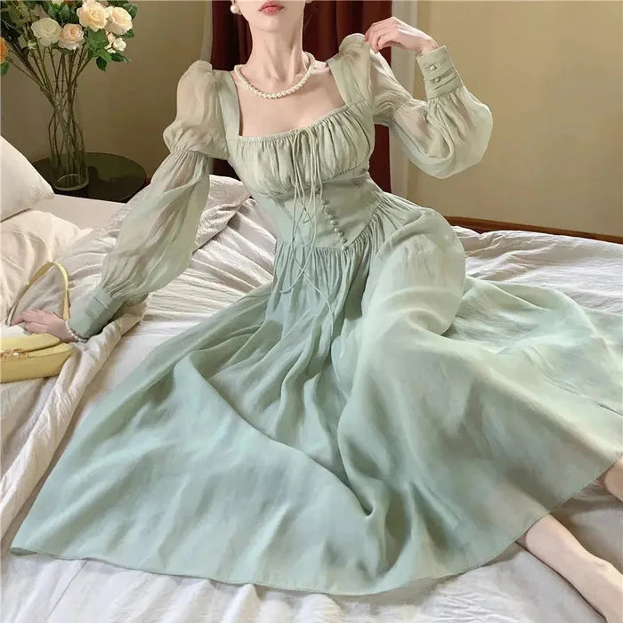 Lantern Sleeve Corset Fairy Dress fashionnsio