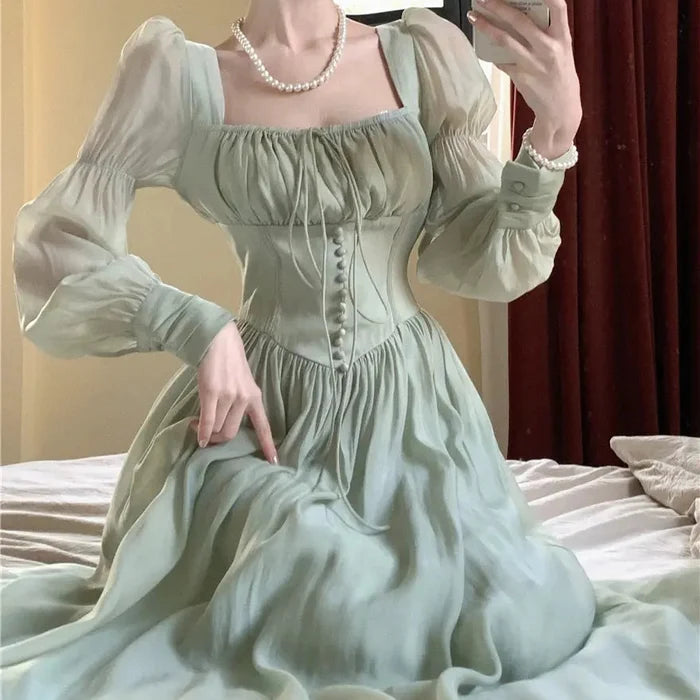 Lantern Sleeve Corset Fairy Dress fashionnsio