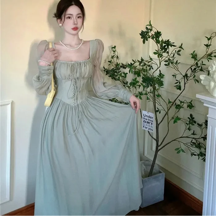 Lantern Sleeve Corset Fairy Dress fashionnsio