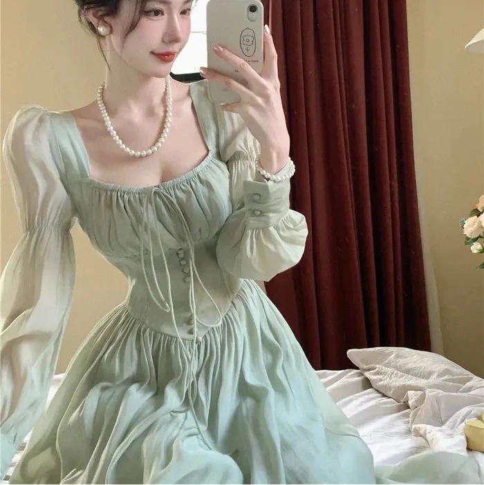 Lantern Sleeve Corset Fairy Dress fashionnsio