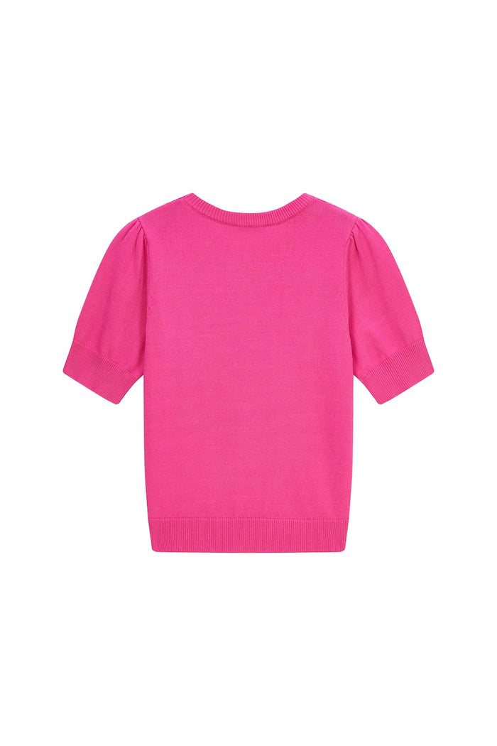 Lara-L-11-C Knitted Top Fuchsia