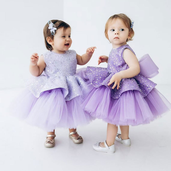 Lavender Flower Girl Dress Birthday Wedding Photoshoot Party D115