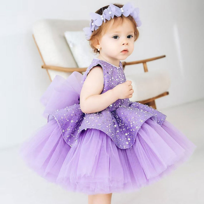 Lavender Flower Girl Dress Birthday Wedding Photoshoot Party D115