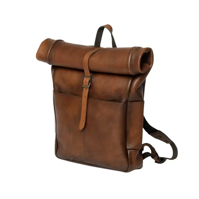 Leather Rolltop Backpack