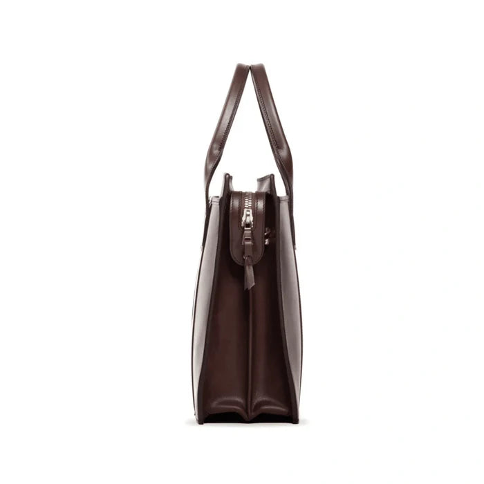 Leather Zip-Top Briefcase For Men