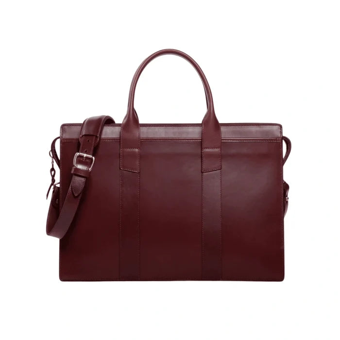Leather Zip-Top Briefcase For Men